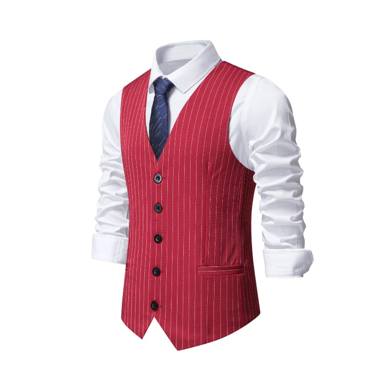 Khaki Formal Wear Men - Rompi Jas Garis Merah Baru 2026