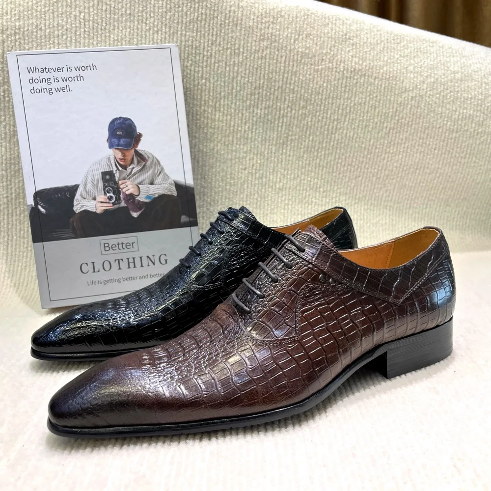 Men Formal Wear Dress - Sepatu Oxford Ujung Lancip Pria Mewah