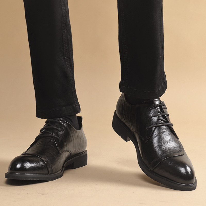 Men'S Formal Office Wear Shoes - Sepatu Oxford Kulit Dengan Detail Rivet