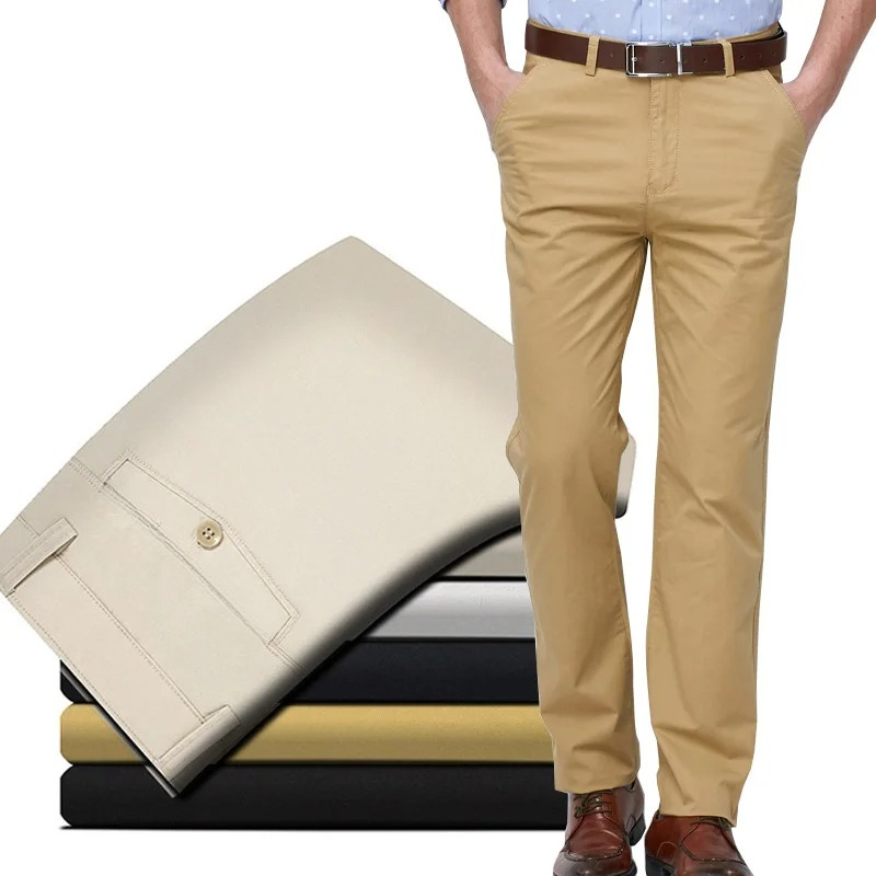 Khaki Formal Wear Men - Celana Kasual Pria 100% Katun, Potongan