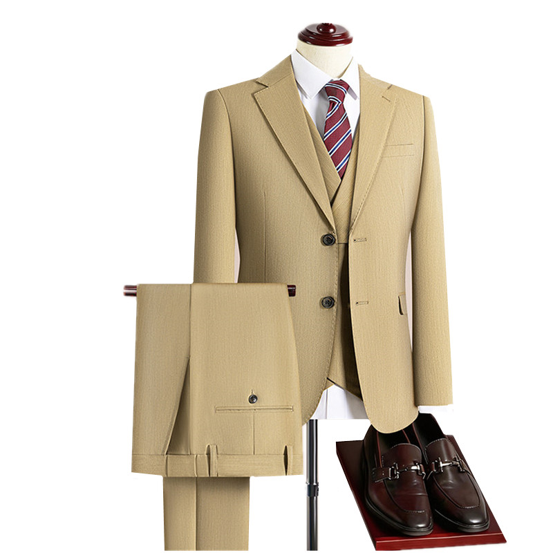 Khaki Formal Wear Men - Setelan Jas Pria 3 Potong Warna