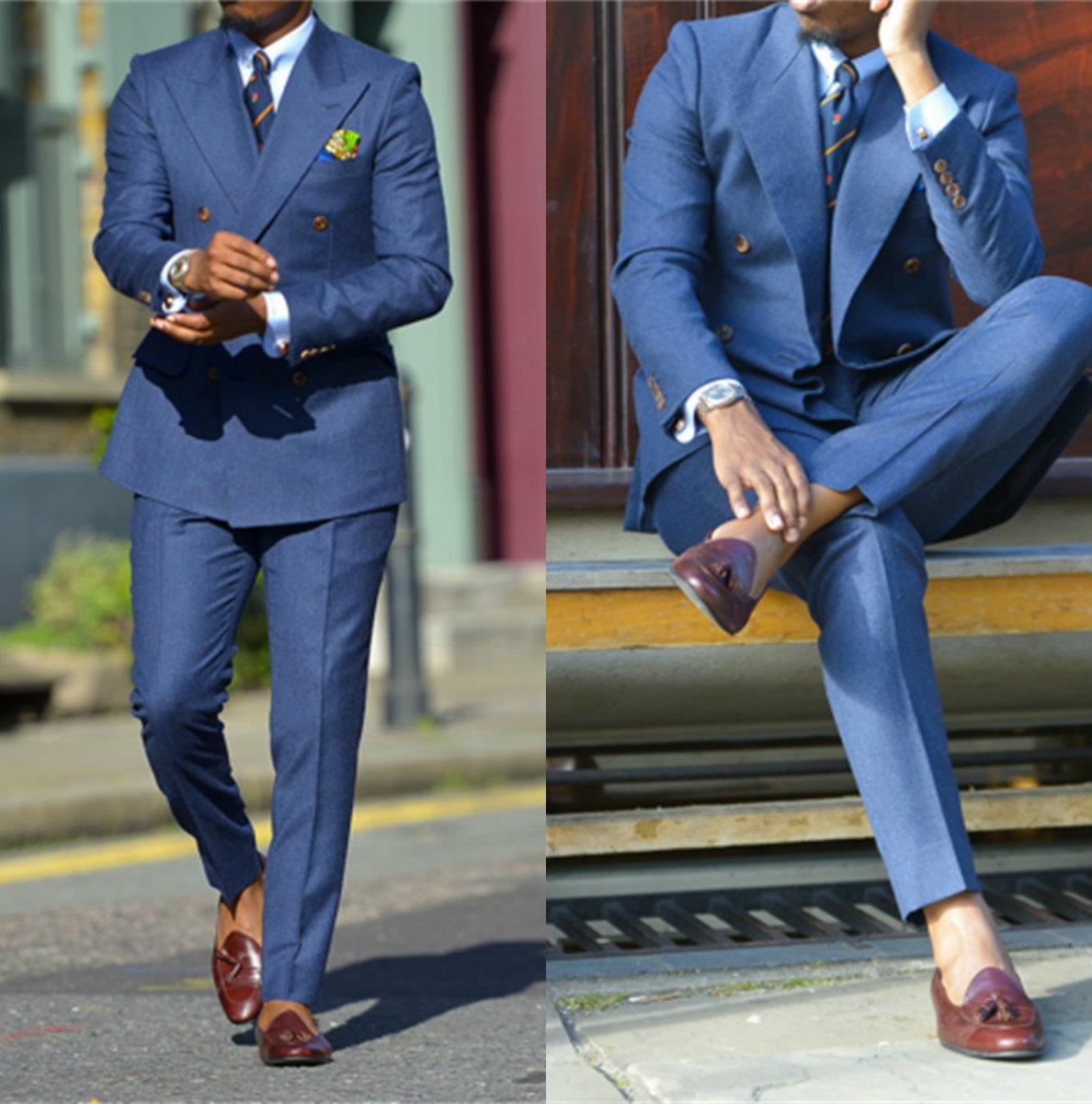 Men'S Formal Wear In Wedding - Jas Pria Formal Biru Gelap Dua