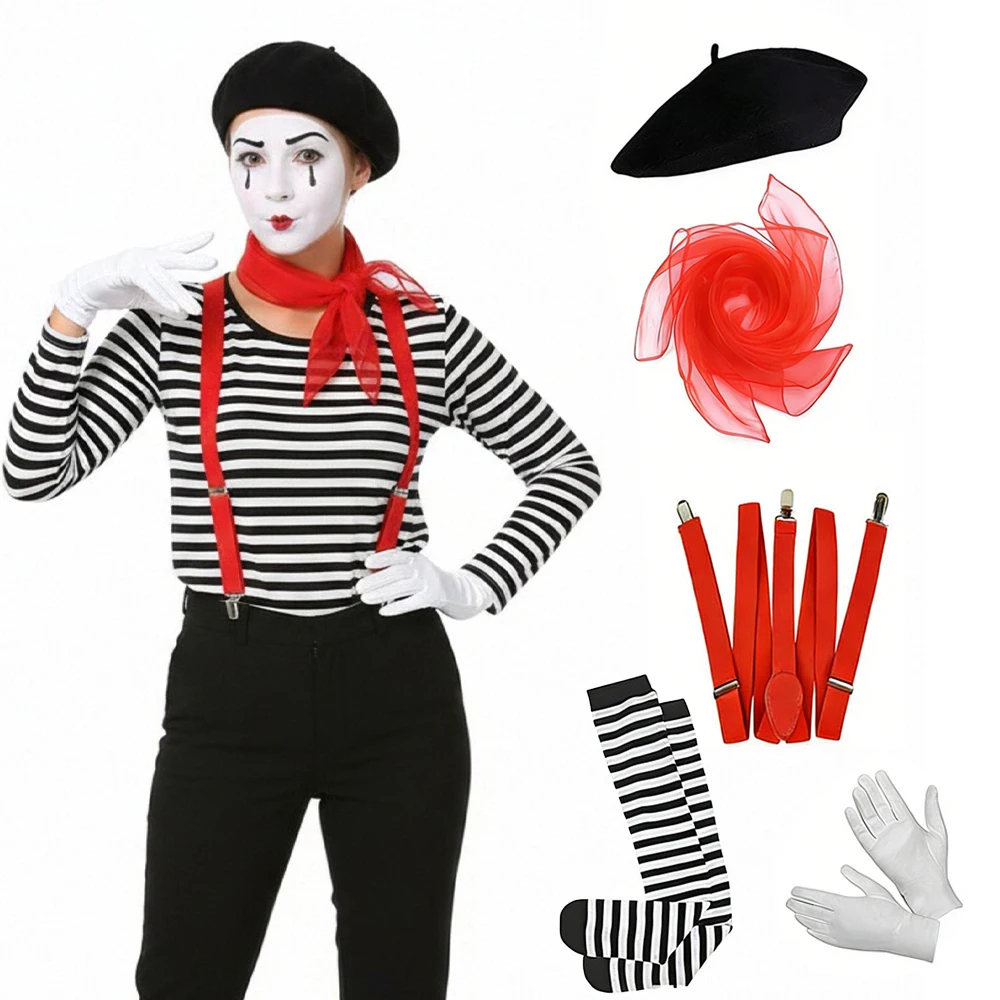 Formal Wear Gloves Men - 4PCS Kostum Mime Pria Wanita Set