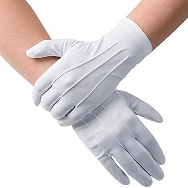 Formal Wear Gloves Men - Sarung tangan katun putih pria, 4