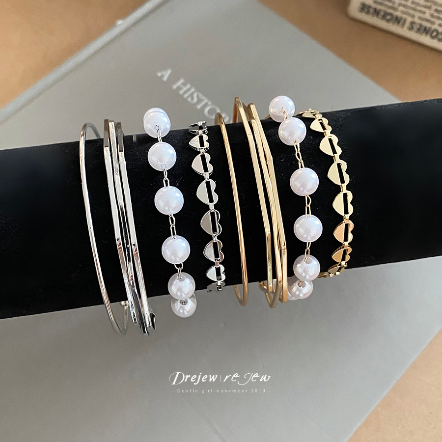 Cufflinks Silver Set - DREJEW 4 Buah Set Gelang Rantai