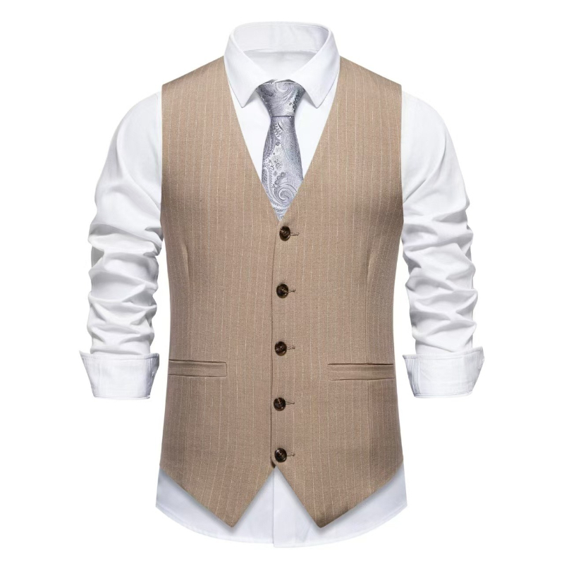 Rompi Jas Garis Merah Baru 202 - Khaki Formal Wear Men ulasan dan harga