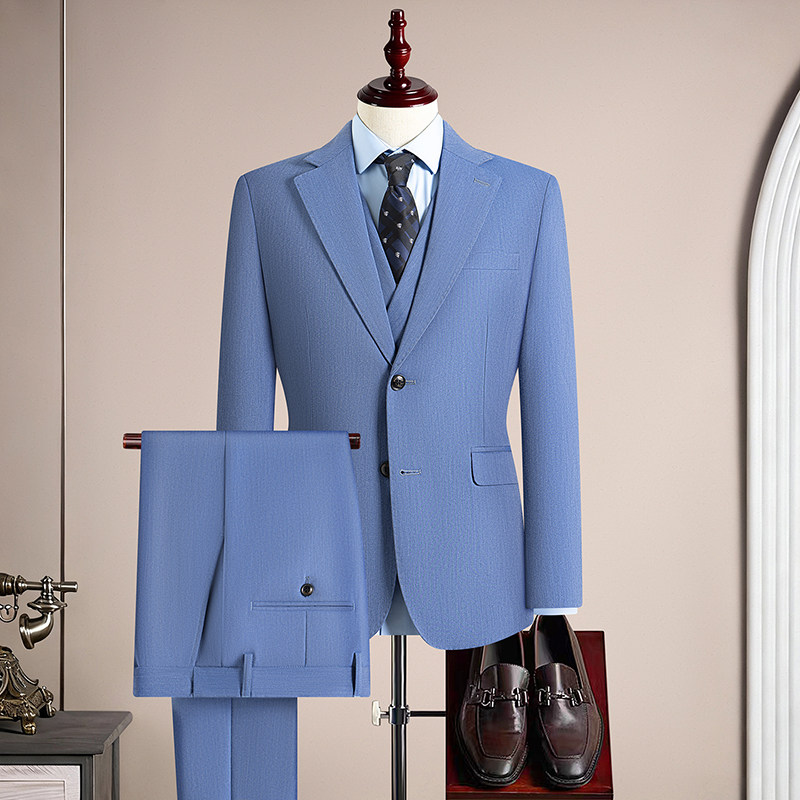 Setelan Jas Pria 3 Potong Warn - Khaki Formal Wear Men ulasan dan harga