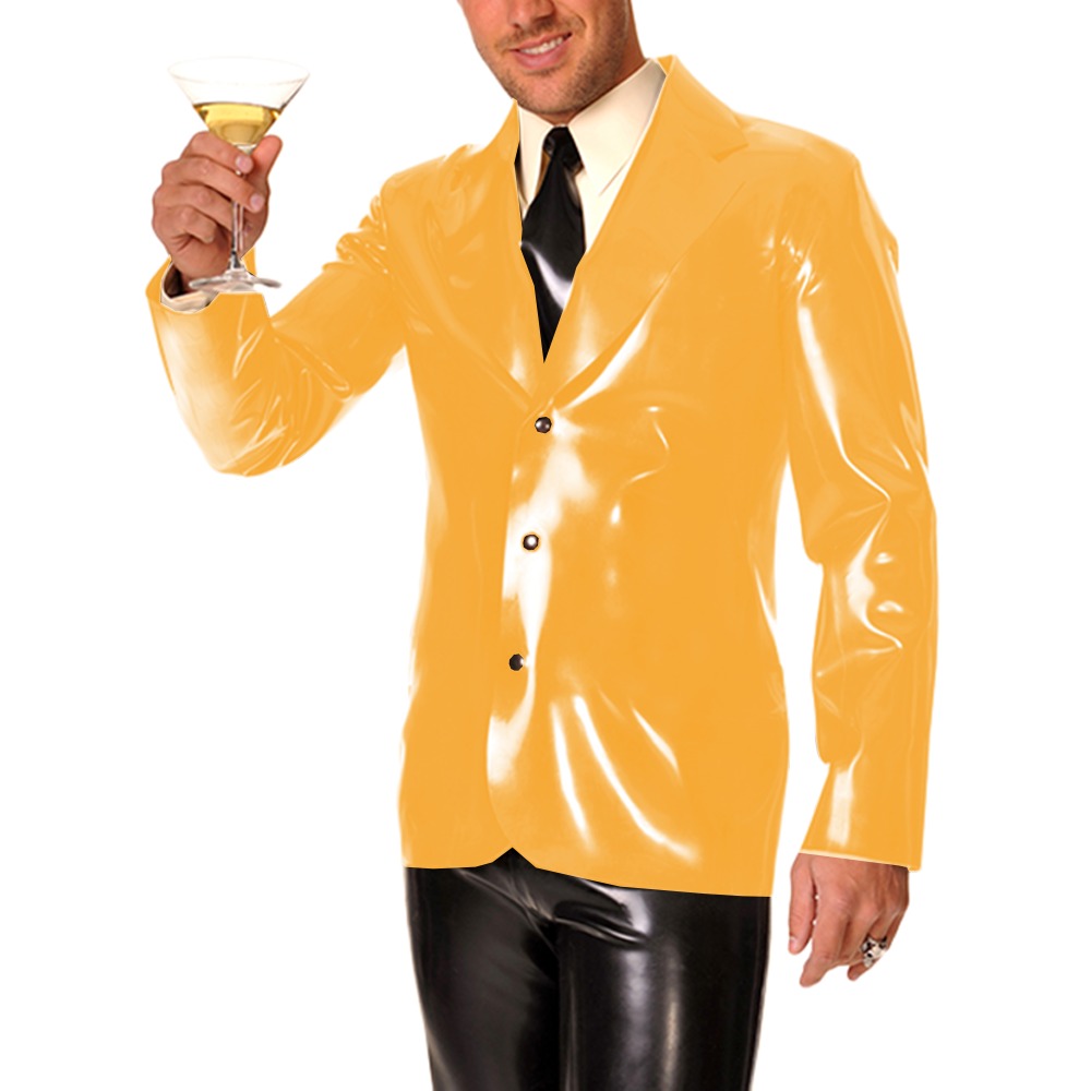 Mantel Kerah Kulit PVC Vinyl L - Men Formal Wear Look ulasan dan harga