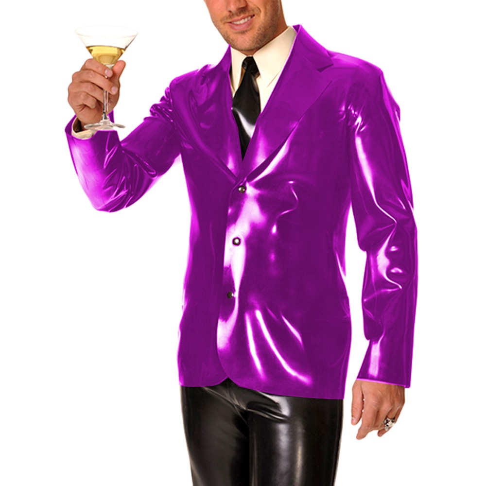 Mantel Kerah Kulit PVC Vinyl L - Men Formal Wear Look ulasan dan harga