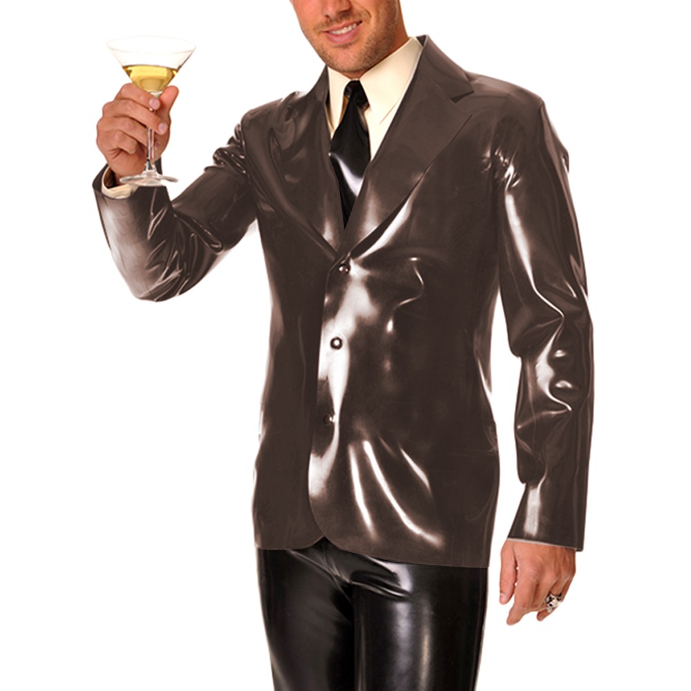 Mantel Kerah Kulit PVC Vinyl L - Men Formal Wear Look ulasan dan harga