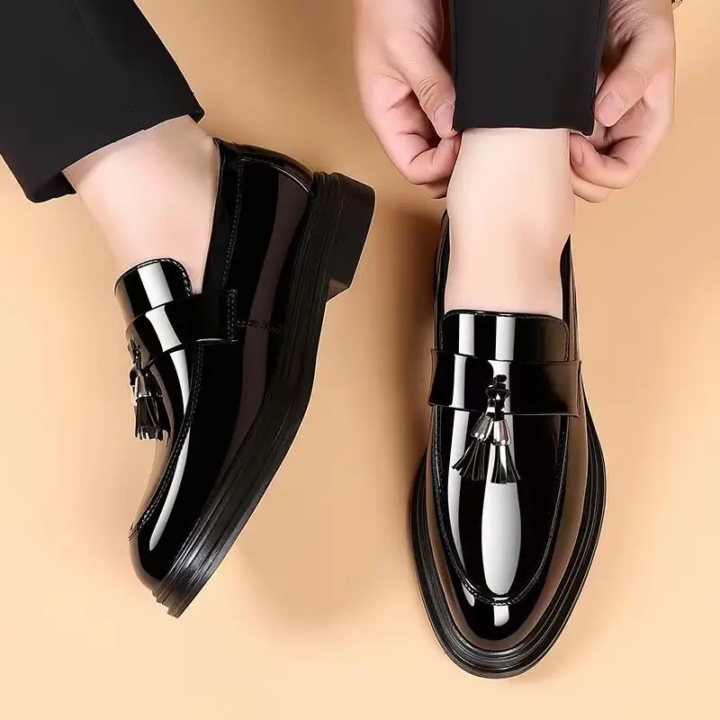 Sepatu sosial hitam pria, cair - Young Men Formal Wear ulasan dan harga