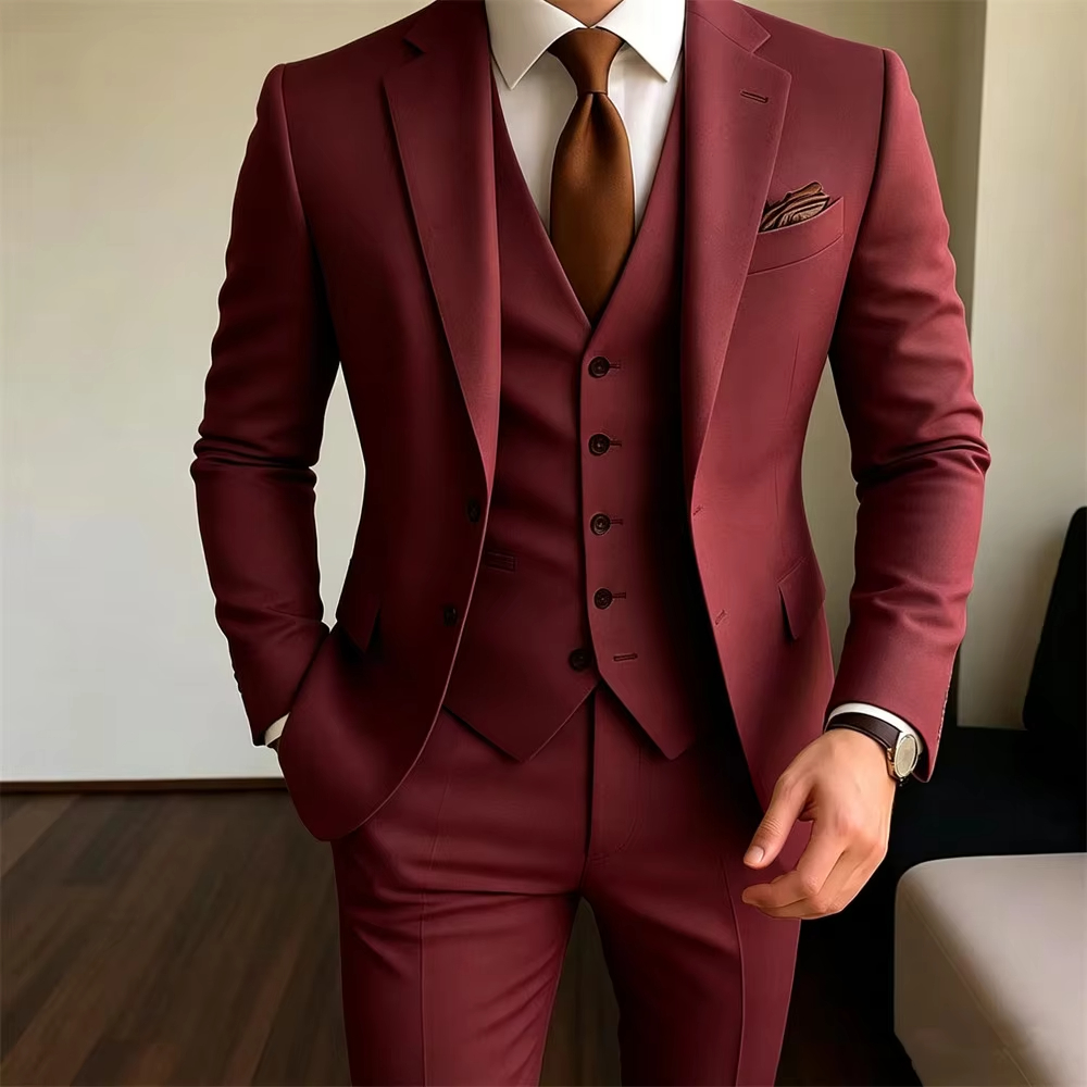 Setelan Pria Khaki 3 Potong Ja - Khaki Formal Wear Men ulasan dan harga
