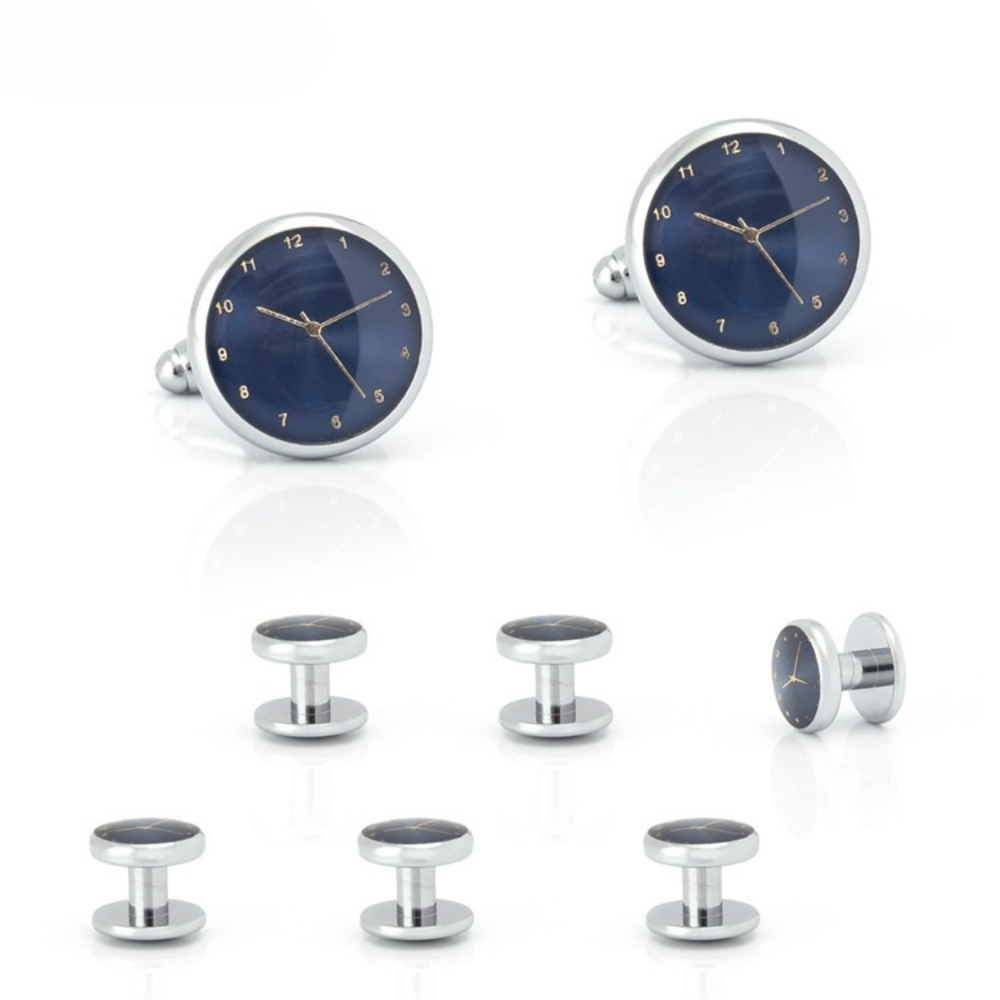 Set Aksesoris Pria 6-in-1: Jam - Cufflinks Silver Set ulasan dan harga