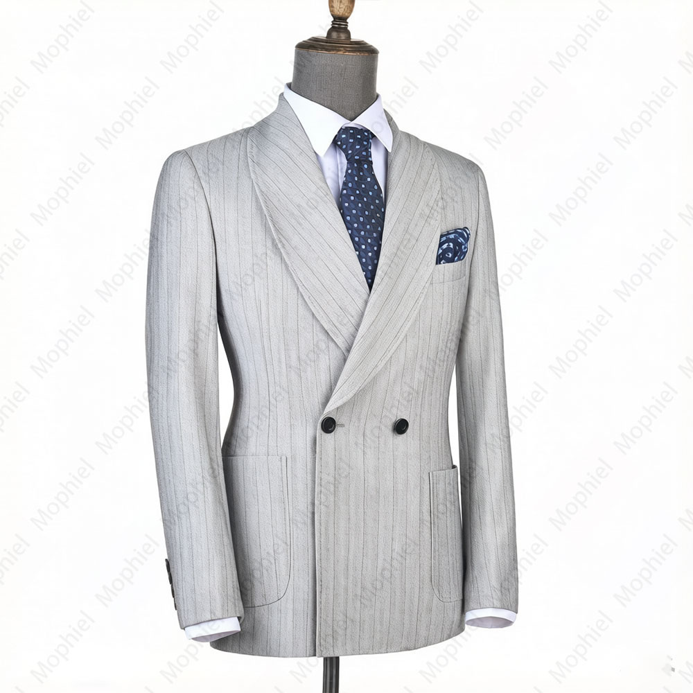 Jas Pria Mophiel Abu-Abu Muda  - Men'S Formal Wear In Wedding ulasan dan harga