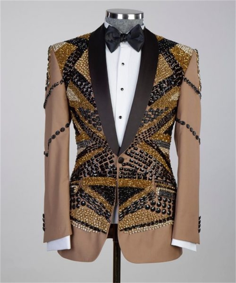 Setelan Jas Pria Khaki Kristal - Khaki Formal Wear Men ulasan dan harga