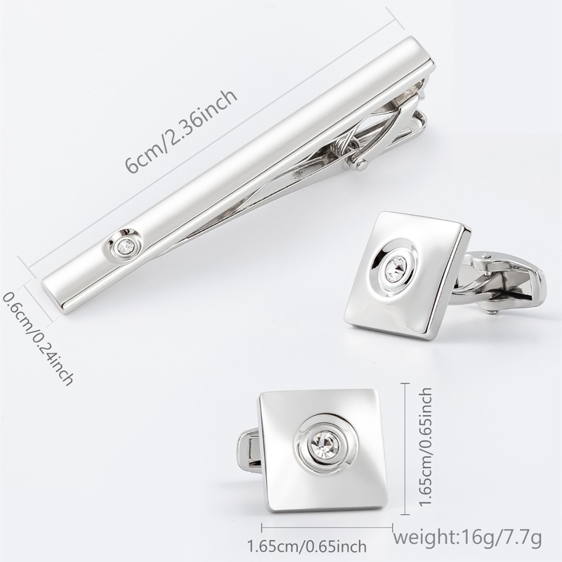 Set Kancing Manset dan Penjepi - Cufflinks Silver Set ulasan dan harga