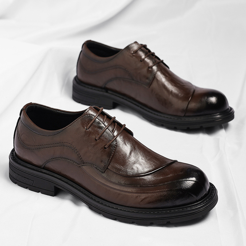 Sepatu Kulit Asli Coklat Mengk - Men'S Formal Wear In Wedding ulasan dan harga