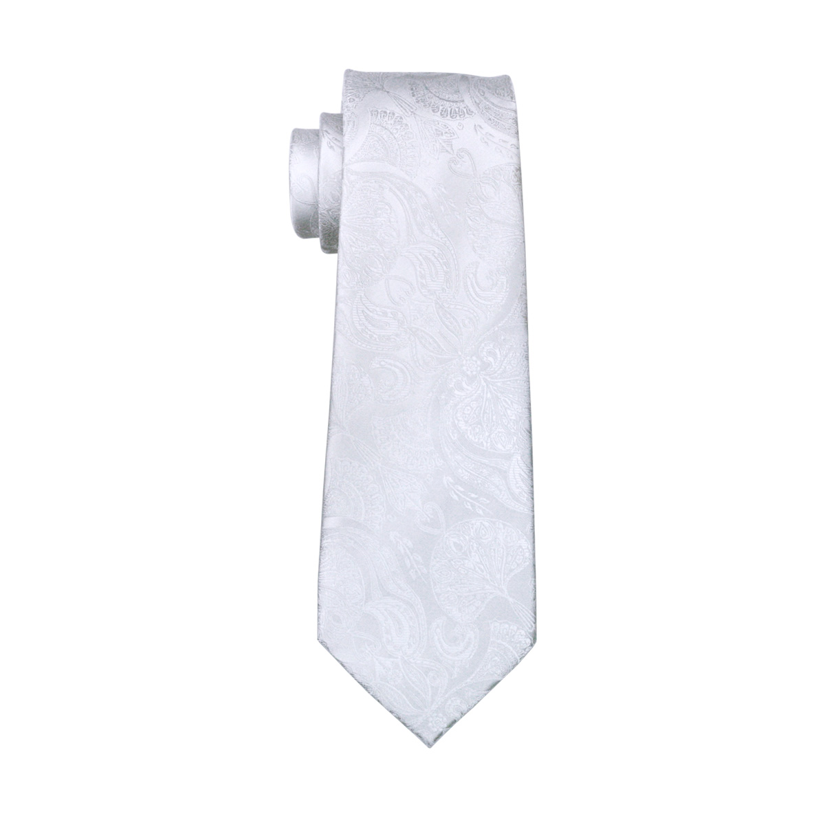 FA-393 pria dasi putih Paisley - Cufflinks Silver Set ulasan dan harga