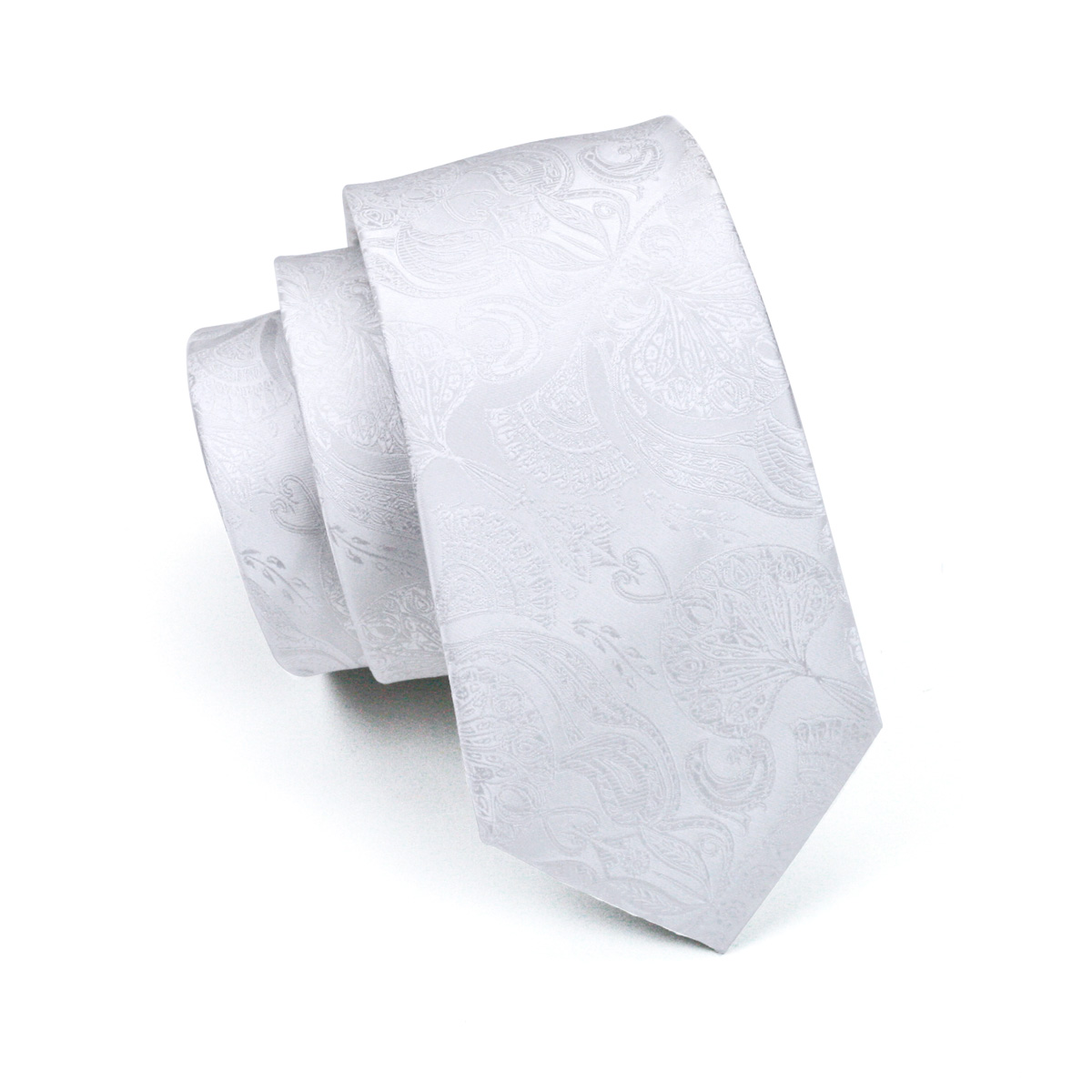 FA-393 pria dasi putih Paisley - Cufflinks Silver Set ulasan dan harga