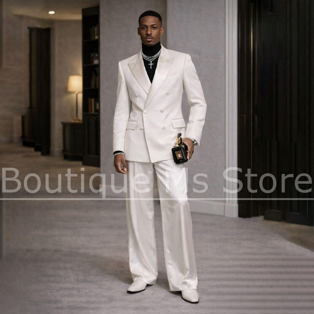Jas Satin Putih Pria 2 Potong  - Men'S Formal Wear In Wedding ulasan dan harga