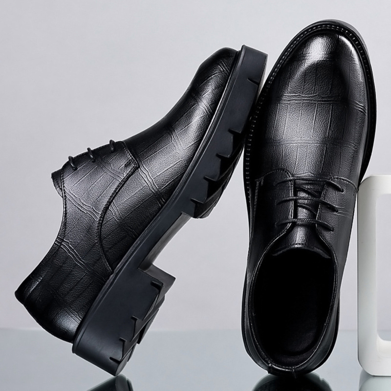 Sepatu Oxford Kulit Hitam Pria - Men Formal Wear All Black ulasan dan harga