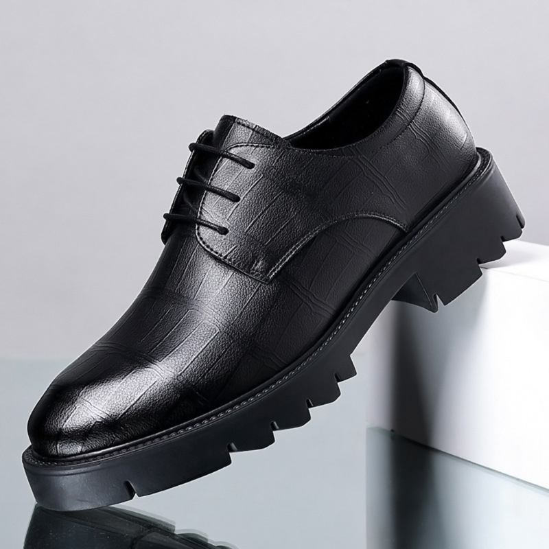 Sepatu Oxford Kulit Hitam Pria - Men Formal Wear All Black ulasan dan harga