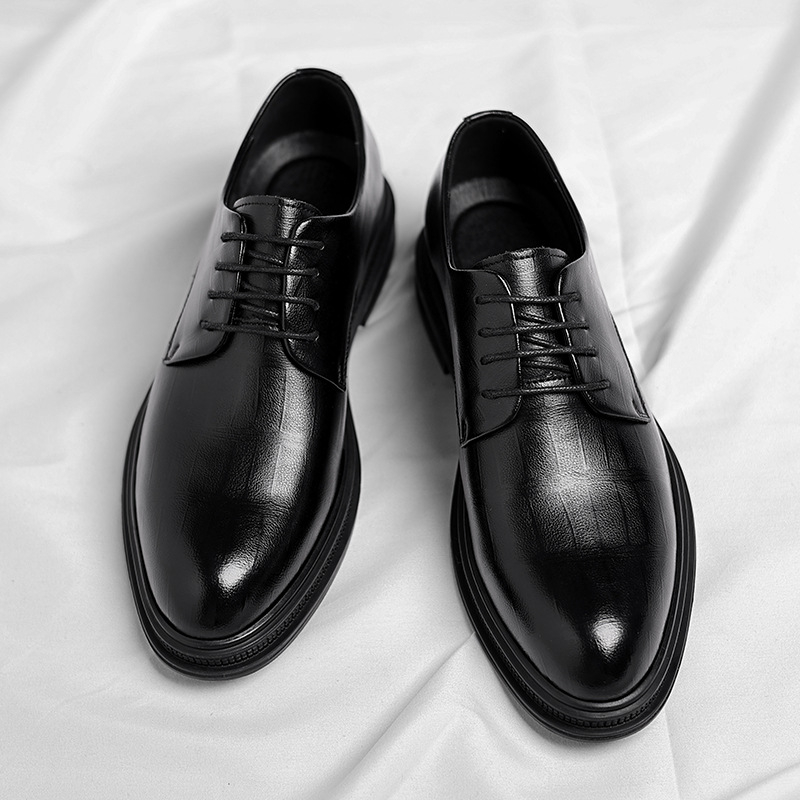 Sepatu Pria Kulit Bertekstur H - Men Formal Wear All Black ulasan dan harga