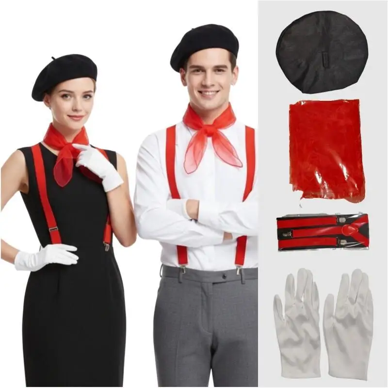 4PCS Kostum Mime Pria Wanita S - Formal Wear Gloves Men ulasan dan harga
