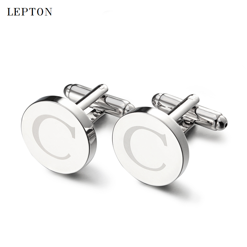 Cufflink Huruf C Bulat Warna P - Cufflinks Silver Set ulasan dan harga