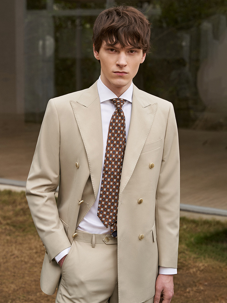 Set Setelan Pria Wol 30% Celan - Khaki Formal Wear Men ulasan dan harga