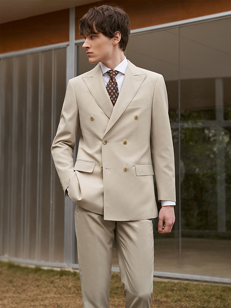 Set Setelan Pria Wol 30% Celan - Khaki Formal Wear Men ulasan dan harga