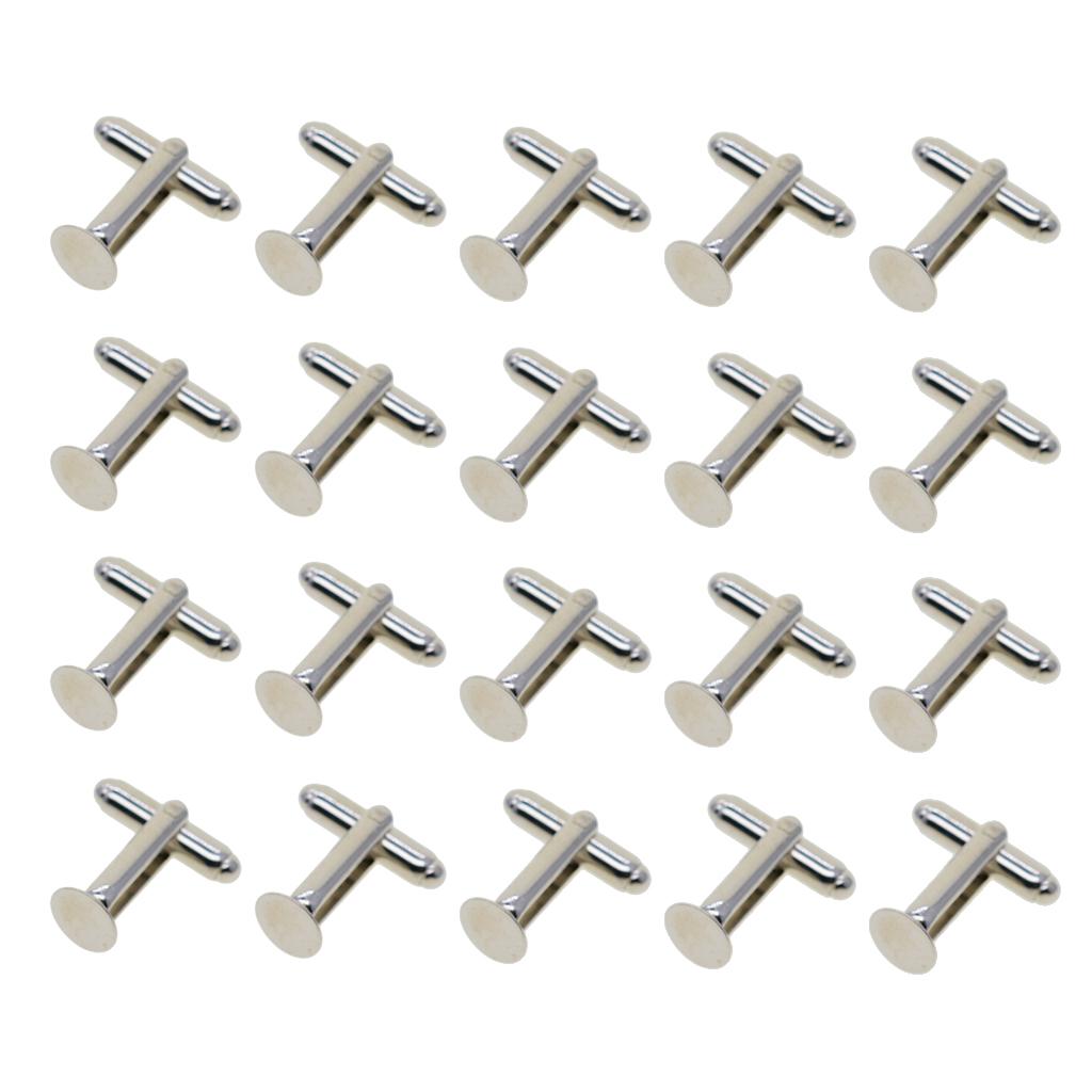 20Pc Kancing Manset Berlapis P - Cufflinks Silver Set ulasan dan harga