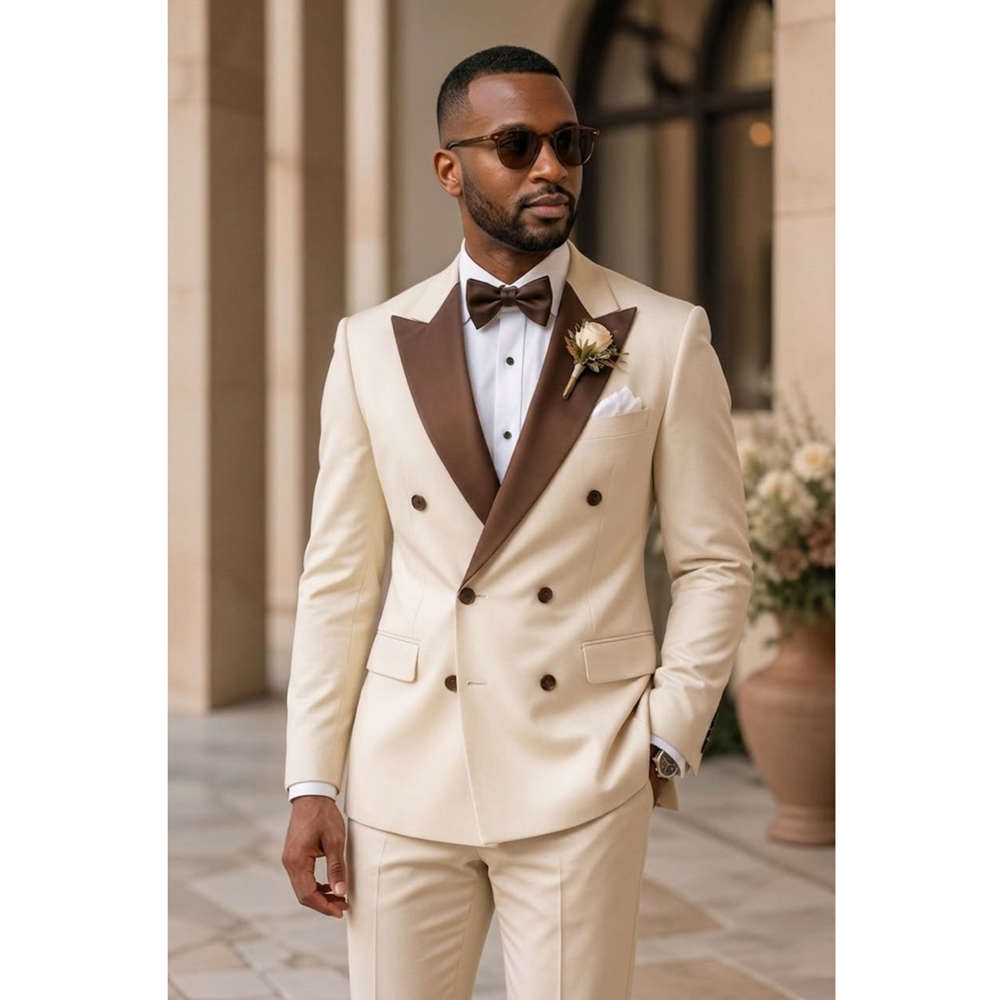 Setelan Tuxedo Pria Double Bre - Men'S Formal Wear In Wedding ulasan dan harga